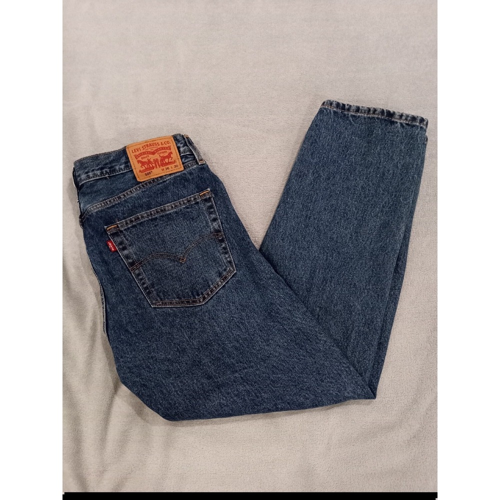 Levi's 505 Jeans Mens Size 36 x 30 Relaxed Fit Medium Wash Faded Denim Blue